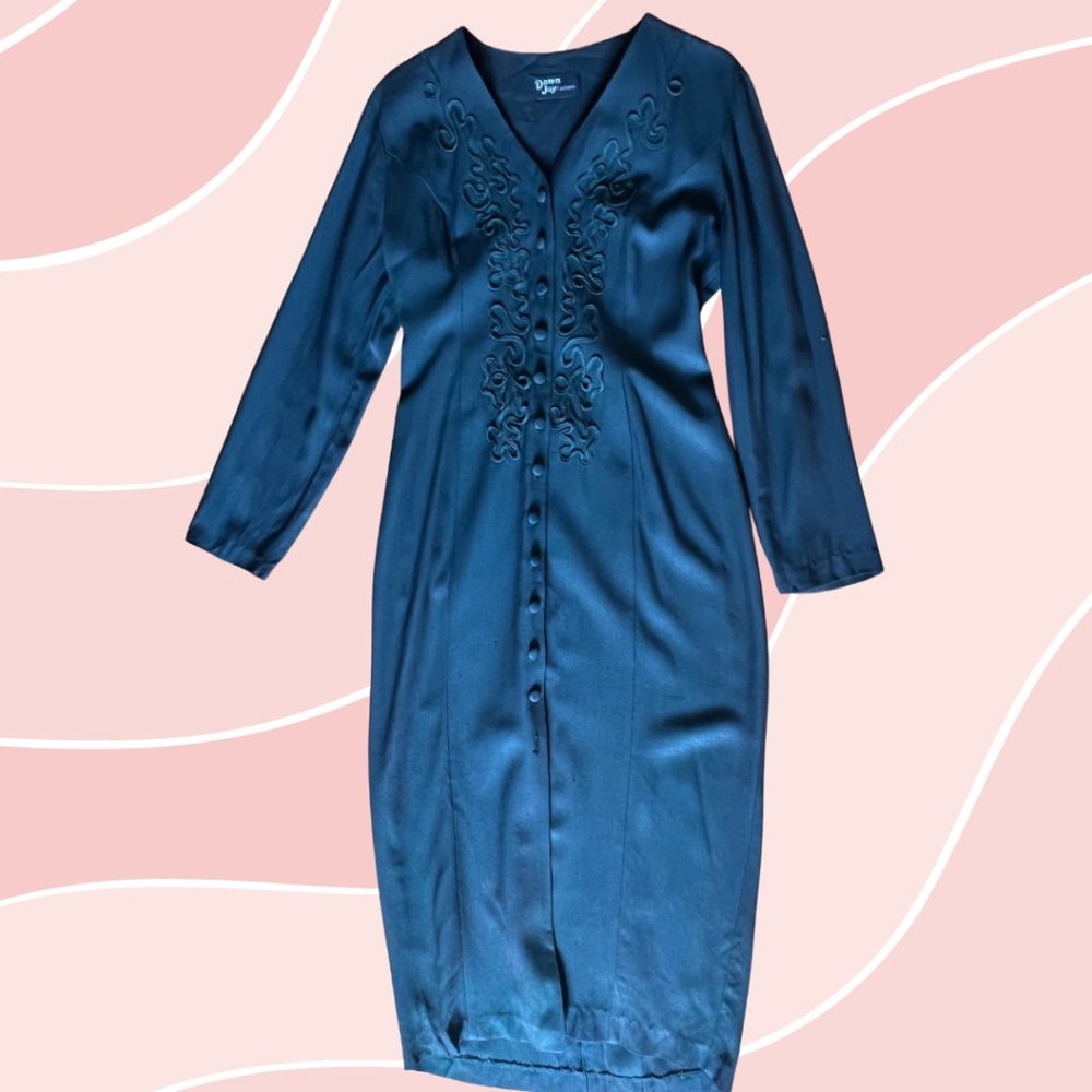Vintage Long Sleeve Button-Up Dress by Dawn Joy